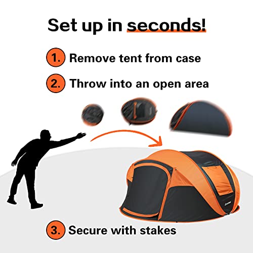 EchoSmile Camping Instant Pop Up Tent, 2/4/6/8/10 Person, Water Resistant Dome, Easy Setup for Camping Hiking and Outdoor, Portable with Carry Bag