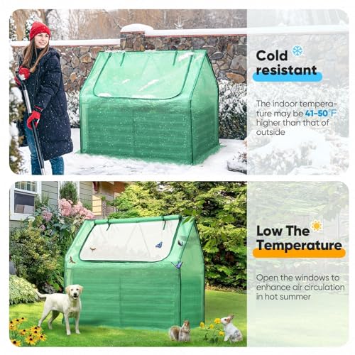 Quictent Raised Garden Bed Galvanized Raised Beds for Gardening Vegetables with Cover 8x4x1 ft Metal Planter Box Outdoor Use (Clear)