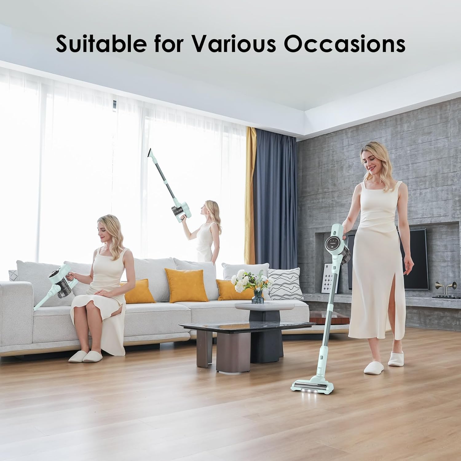 Oraimo Vacuum Cleaner for Home, 24KPA Max Brushless Cordless Vacuum, Stick Vacuum with LED Display, Self-Standing Stick Vacuum