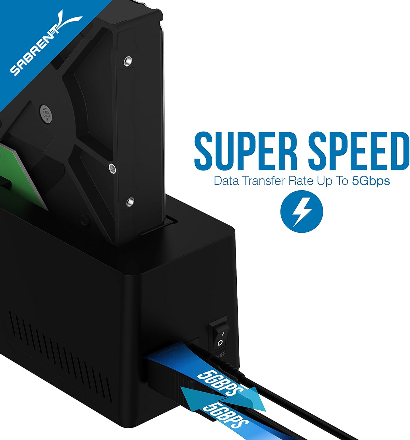 SABRENT USB 3.0 to SATA I/II/III Dual Bay External Hard Drive Docking Station for 2.5 or 3.5in HDD