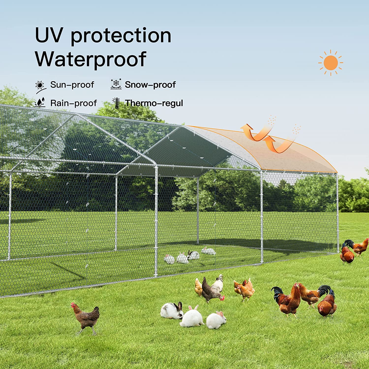 ALAULM Chicken Coops Large Metal Chicken Coops