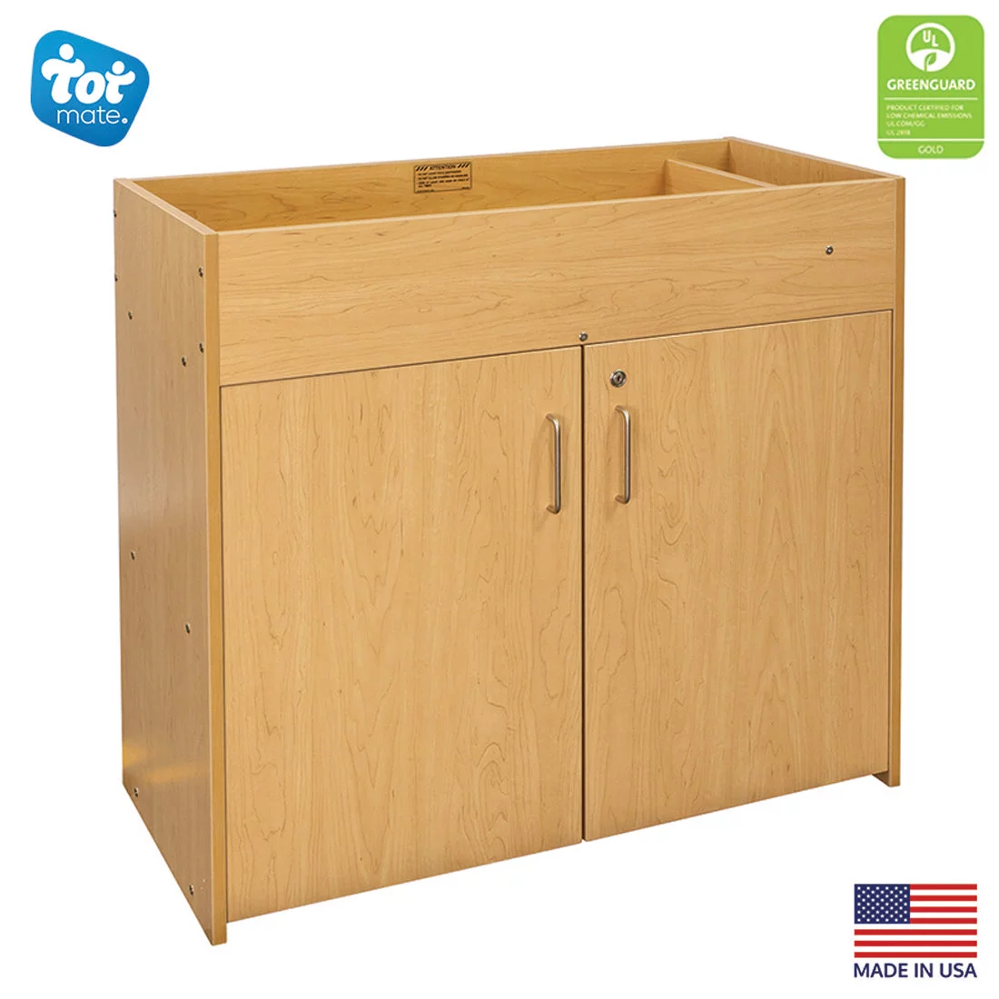Tot Mate Infant/Baby Diaper Changing Table Station, Nursery Furniture, Maple Wood, Assembled