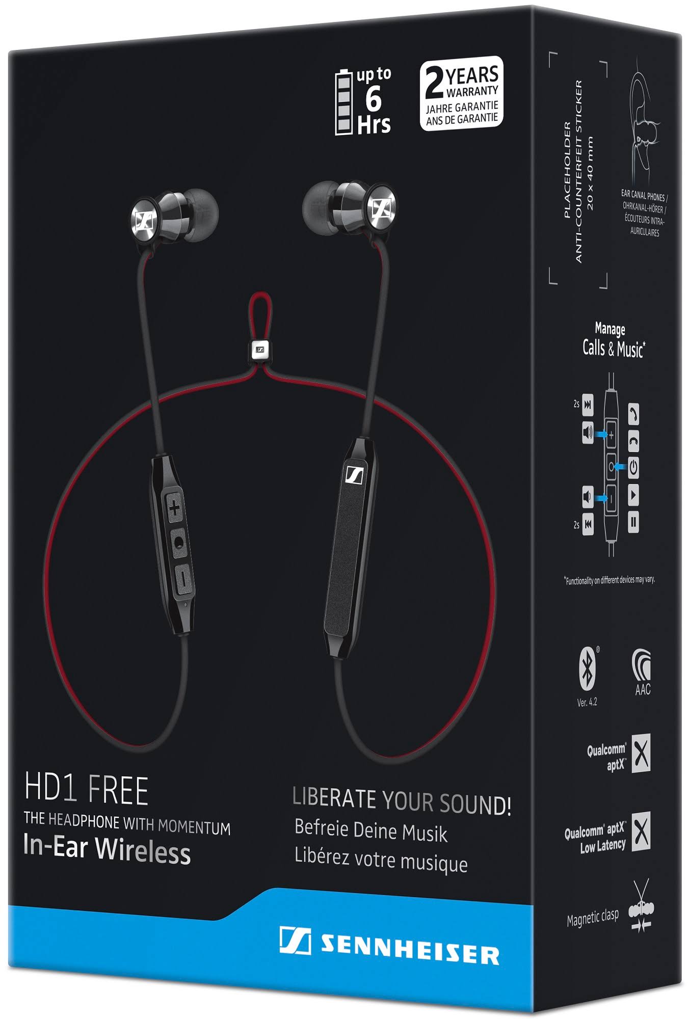 Sennheiser HD1 Free In-Ear Bluetooth Headphones
