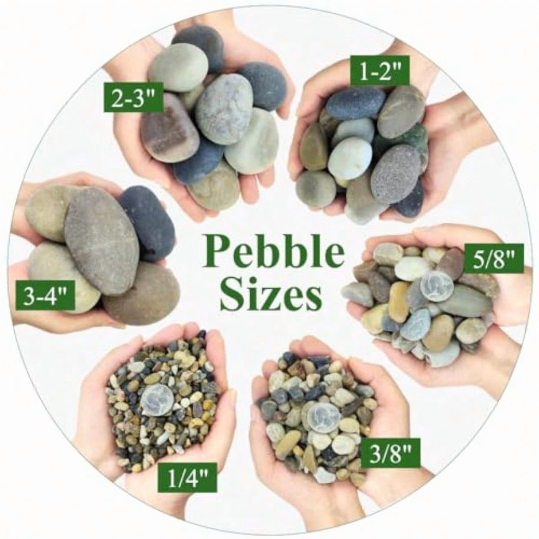 40lbs Natural River Rocks 3-4 Premium Pebbles for Garden and Landscape Design Hand-Picked Smooth Stones for Fish Tank Flower Pots Indoor Water