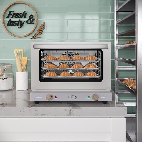 KoolMore 32 in. Commercial Countertop Convection Oven, Holds Full Size Pans, 4 Racks and 3500W of Power, 240V in Stainless-Steel