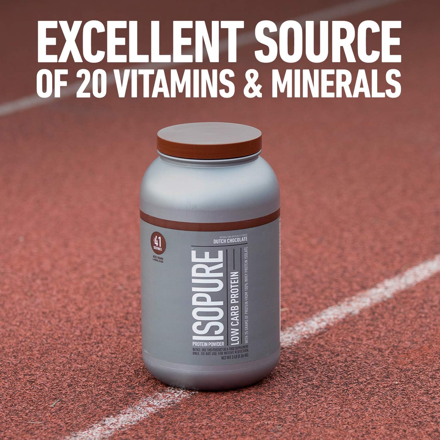 Isopure Whey Isolate Protein Powder with Vitamin C & Zinc for Immune Support, 25g Protein, Low Carb & Keto Friendly, Flavor: Dutch Chocolate