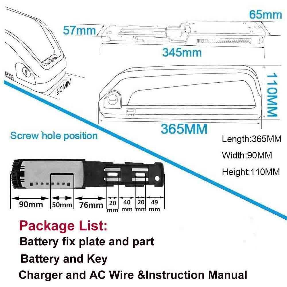 Unit Pack Power Official 20Ah /15Ah / 13Ah Ebike Battery 52v 48V 36V Bike Battery for 0-1500W Bafang Voilamart AW Ebikeling JauoPay PEXMOR