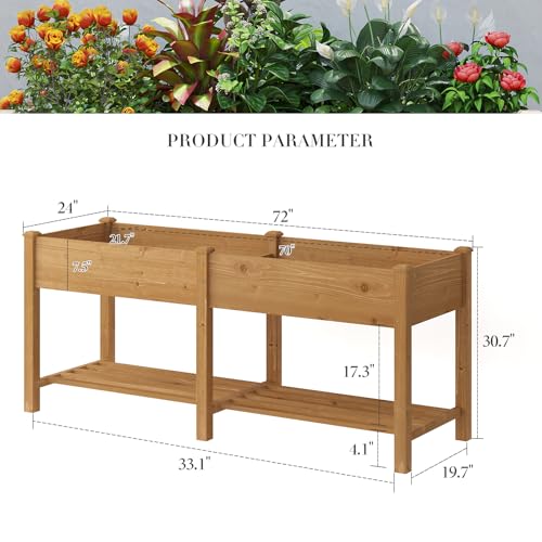 Wooden Raised Garden Bed ，Planter Box with Legs, Wooden Planter -Grow Herbs and Vegetables Outdoors &ndash; Naturally Rot-Resistant