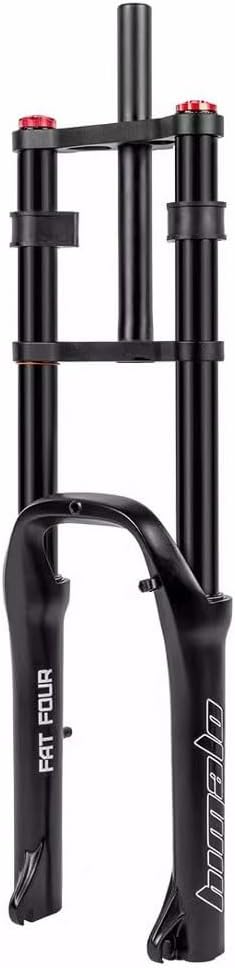 20 Inch Bike Suspension Fork 4.0 Tire Fat Fork Straight Double Shoulder Air Fork Travel 110mm QR 135mm Disc Brake Front Fork Rebound Adjustable