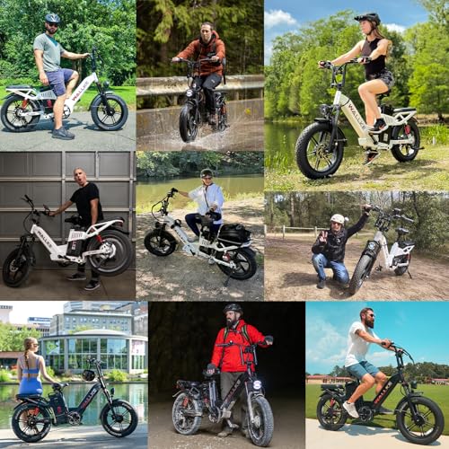 W Wallke AWD Dual Motor Electric Bike for Adults, UL2849 Certified, 48V 60Ah Battery Cell Brand Sam-Sung, Long Range 200 Miles 35MPH Fast Ebike