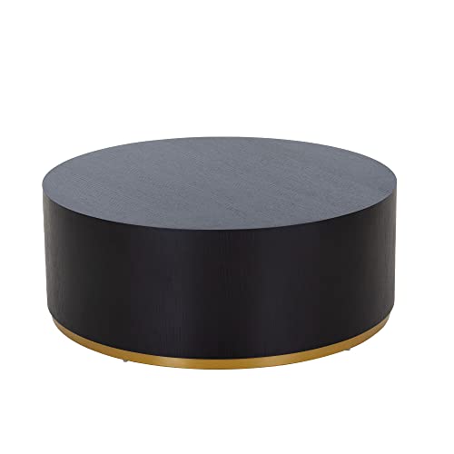 JUSTONE 15.75 ''Round Coffee Table, Accent End Table for Living Room Office Apartment, Modern Minimalist Side Table with Faux Marble Pattern