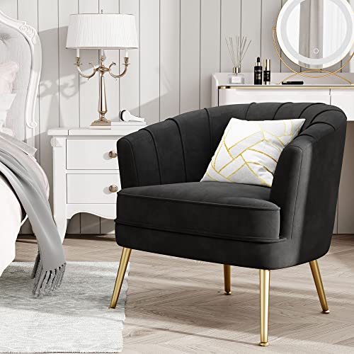 Andeworld Velvet Accent Chair, Upholstered Modern Single Sofa Side Chair