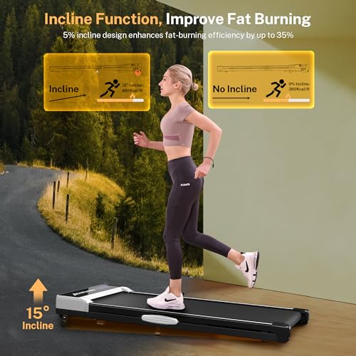 Walking Pad Treadmill with Incline, Under Desk Treadmills, Portable Treadmill for Home Office, Walking Pad 4 in 1 Treadmill for Walking Running