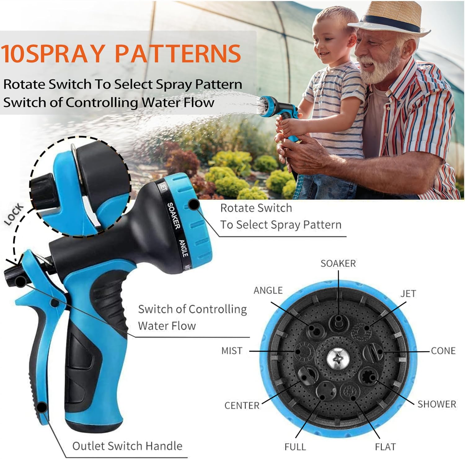 150 ft Expandable Garden Hose - All New 2024 Retractable Water Hoses with 3/4" Solid Brass Fittings, Extra Strength Fabric