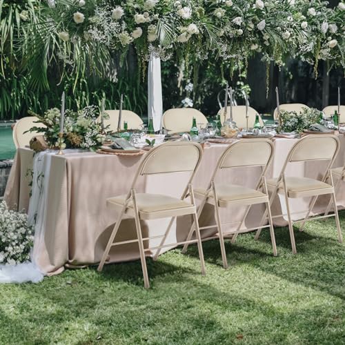 Sweetcrispy Folding Chair 12 Pack, Leather Padded Folding Chairs, Sturdy Metal Foldable Chairs, Easy to Use and Store, Outdoor and Indoor, for Home