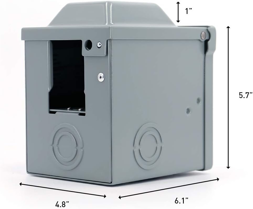 UTSAUTO 30 Amp RV Power Outlet Box Enclosed Lockable Weatherproof Outdoor Electrical 125 Volt Receptacle Plug Box Nema TT-30R Receptacle for RV
