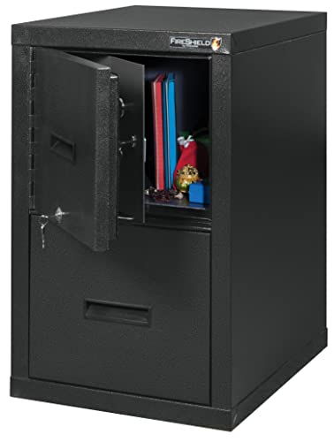 FireKing® FireShield 22"D Vertical 1-Drawer File Cabinet And Safe, Metal, Black Stone