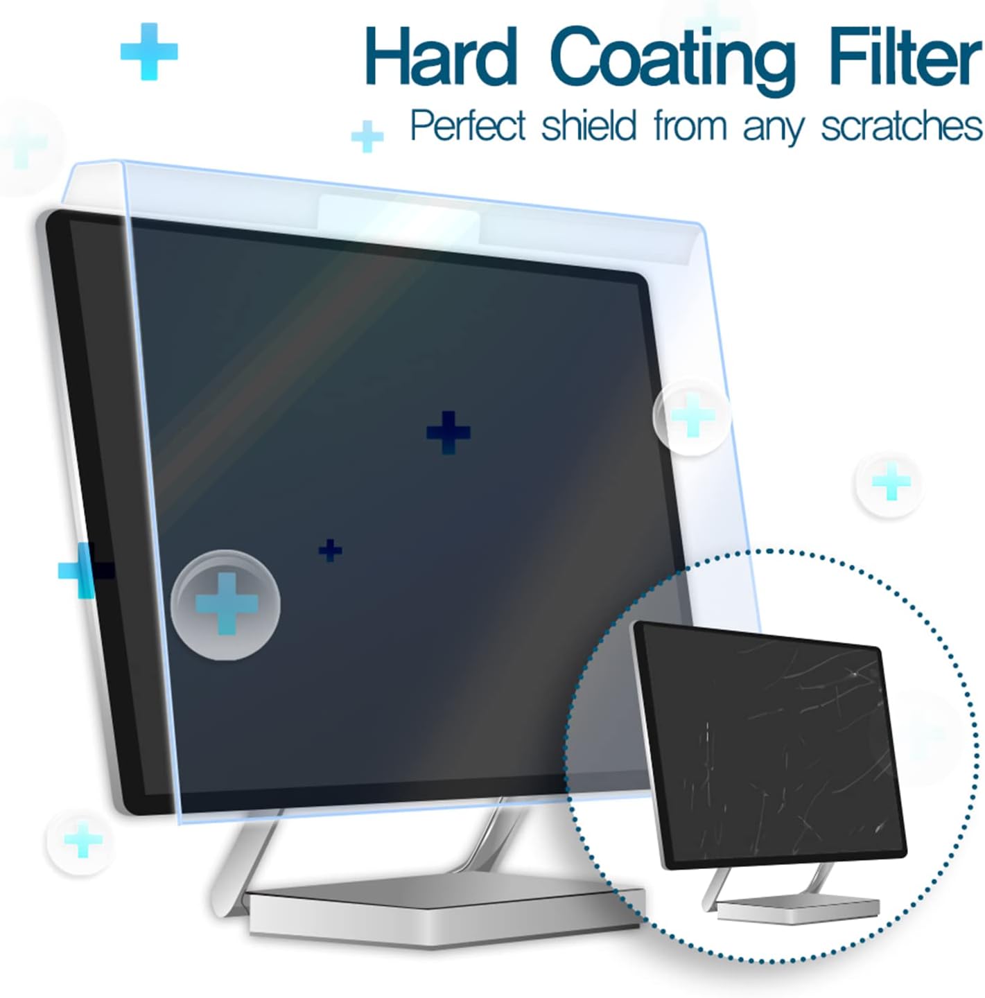 [Healing Shield] Anti Blue Light Screen Guard for Desktop, Monitor Screen Protector for Eyes, Blocking Blue Light and UV for Eye Protection