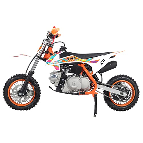 X-PRO 110cc Dirt Bike Gas Dirt Bike Pit Bikes Youth Dirt Pitbike with Automatic Transmission, 10"/10" Tires! (Blue)