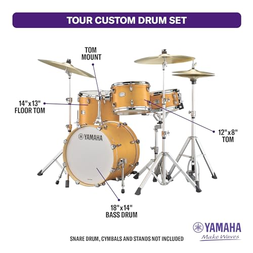 Yamaha Tour Custom Maple 4pc Standard Shell Pack, Chocolate Satin