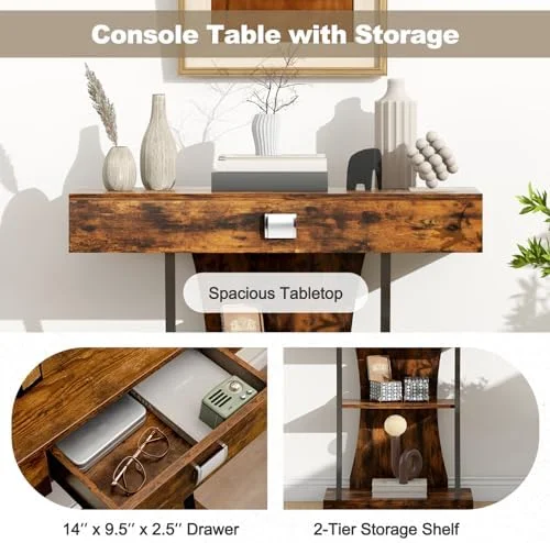 LNboomLife Console Table with  Drawer