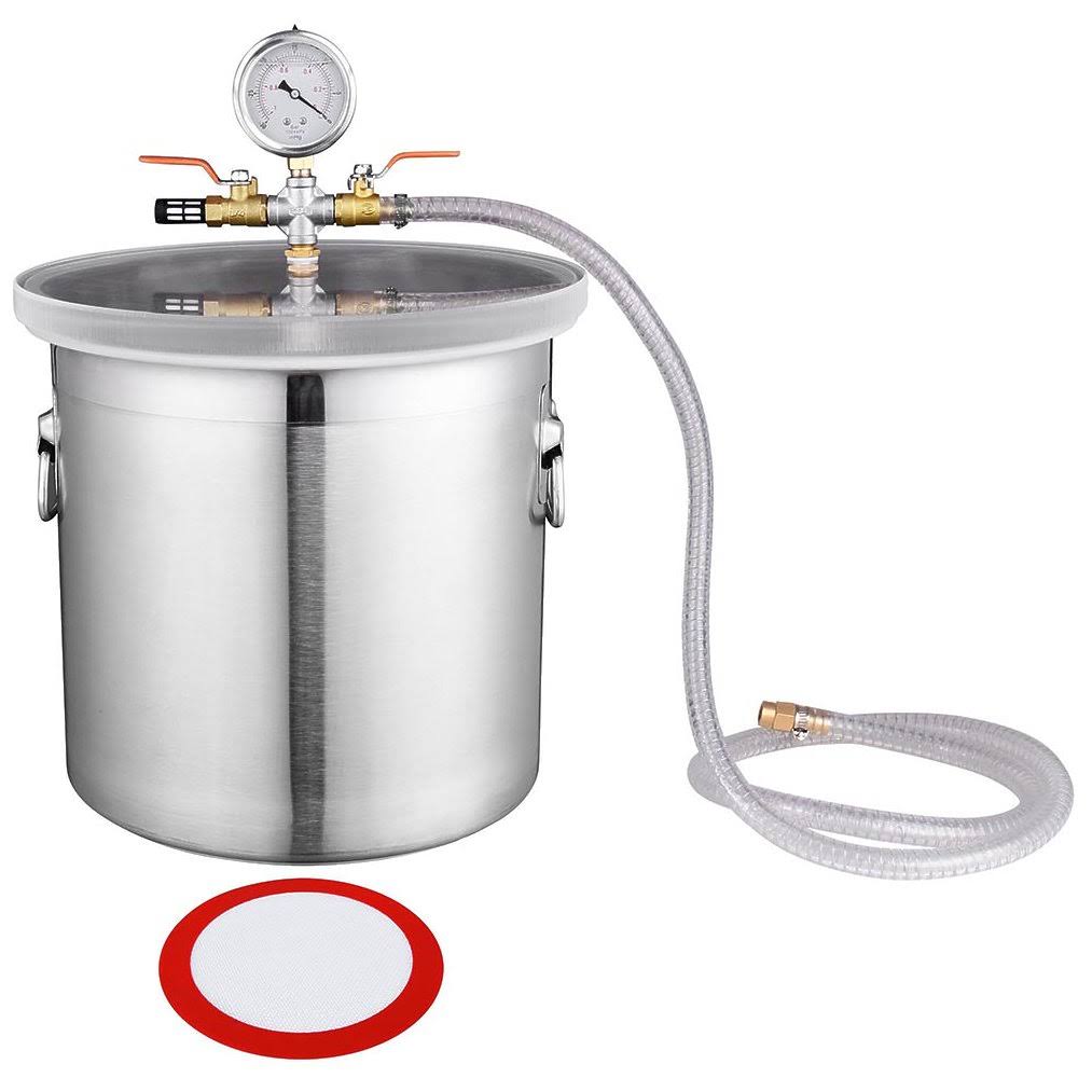 Yescom 5 Gallon Stainless Steel Vacuum Chamber Kit to Degass Urethanes Silicones Epoxies