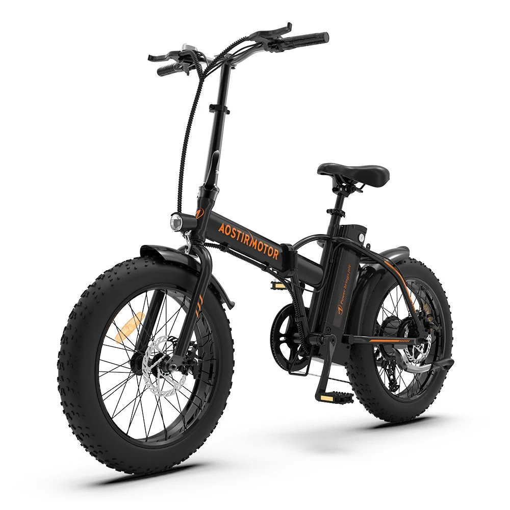 AOSTIRMOTOR Folding Electric Bike Ebike Bicycle 500W Motor 20" Fat Tire With 36V/13Ah Li-Battery Beach Snow Bicycle A20 - Curated Treasures Market