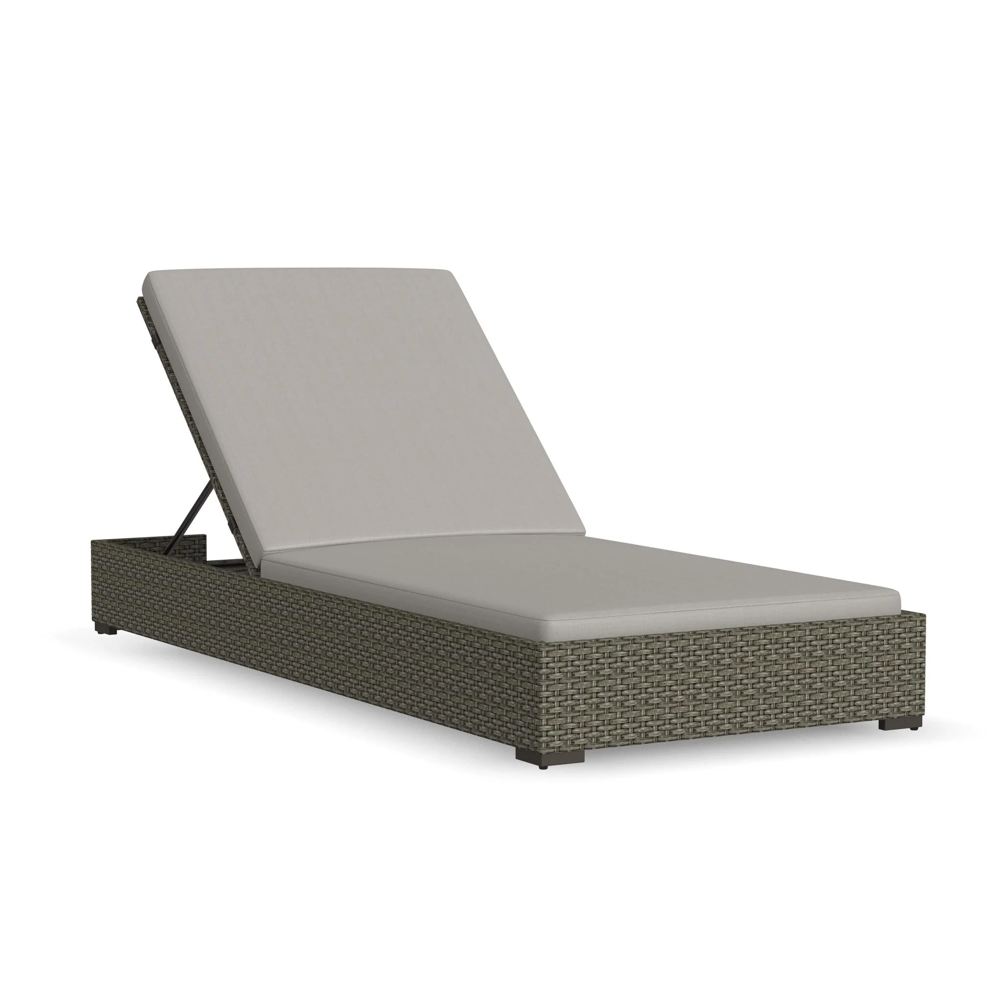 Homestyles Boca Raton Rattan Outdoor Chaise Lounge in Brown
