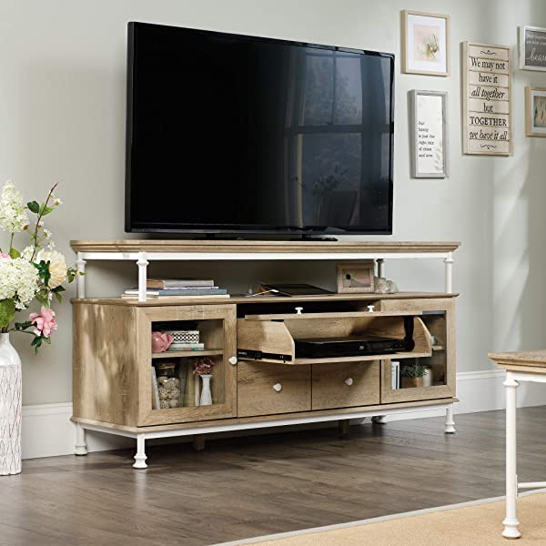 Sauder Canal Street Entertainment Credenza, For TV's up to 60", Northern Oak Finish