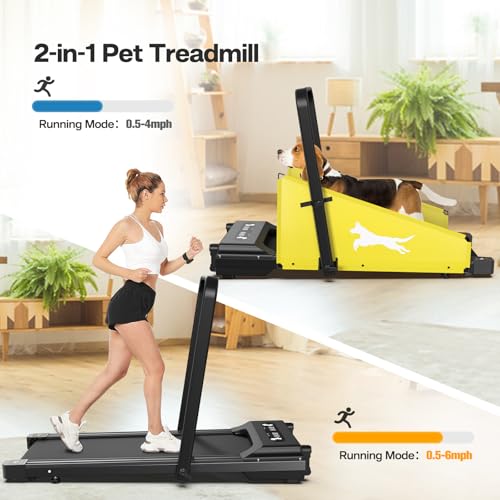 Dog Treadmill for Small & Medium Dogs, Indoor Pet Dog Running Machine with LCD Display, Fitness Treadmill for Dogs