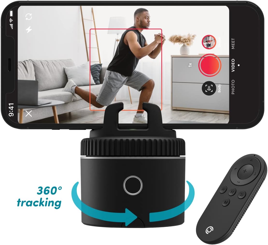 Pivo Pod Active Standard Pack (Pod Silver) - Fast Auto Tracking Complete Set Powered by AI - Tripod, Mount & Case Included