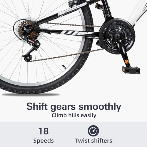 WEIZE Mountain Bike, 26 27.5 inch Outdoor Hybrid Bikes,18-Speed/High-Carbon Steel/Dual Full Suspension, Adjustable Ergonomic Seat for Men Women Adult