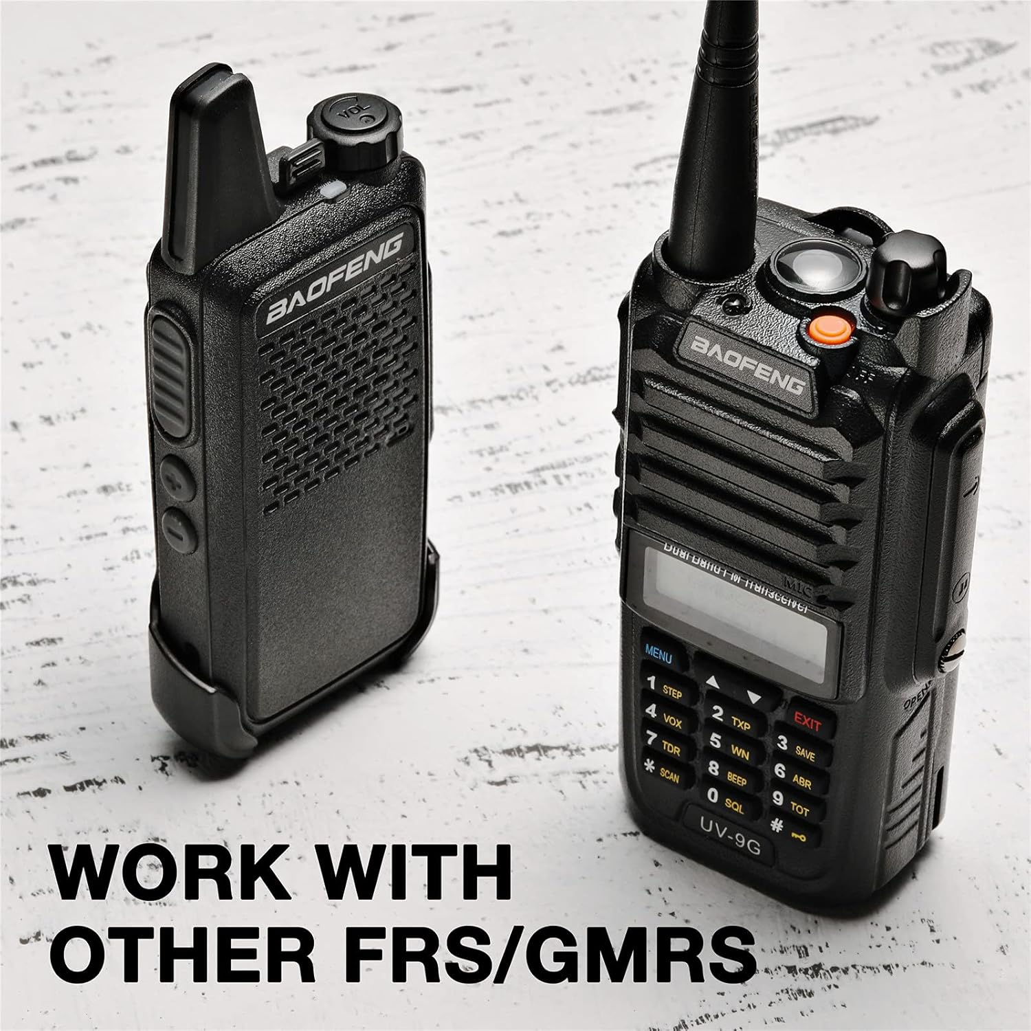 BAOFENG UV-9G GMRS Radio Waterproof IP67, Outdoors Two Way Radios Long Range Rechargeable, Handheld Dual Band NOAA Scanner, GMRS Repeater Capable