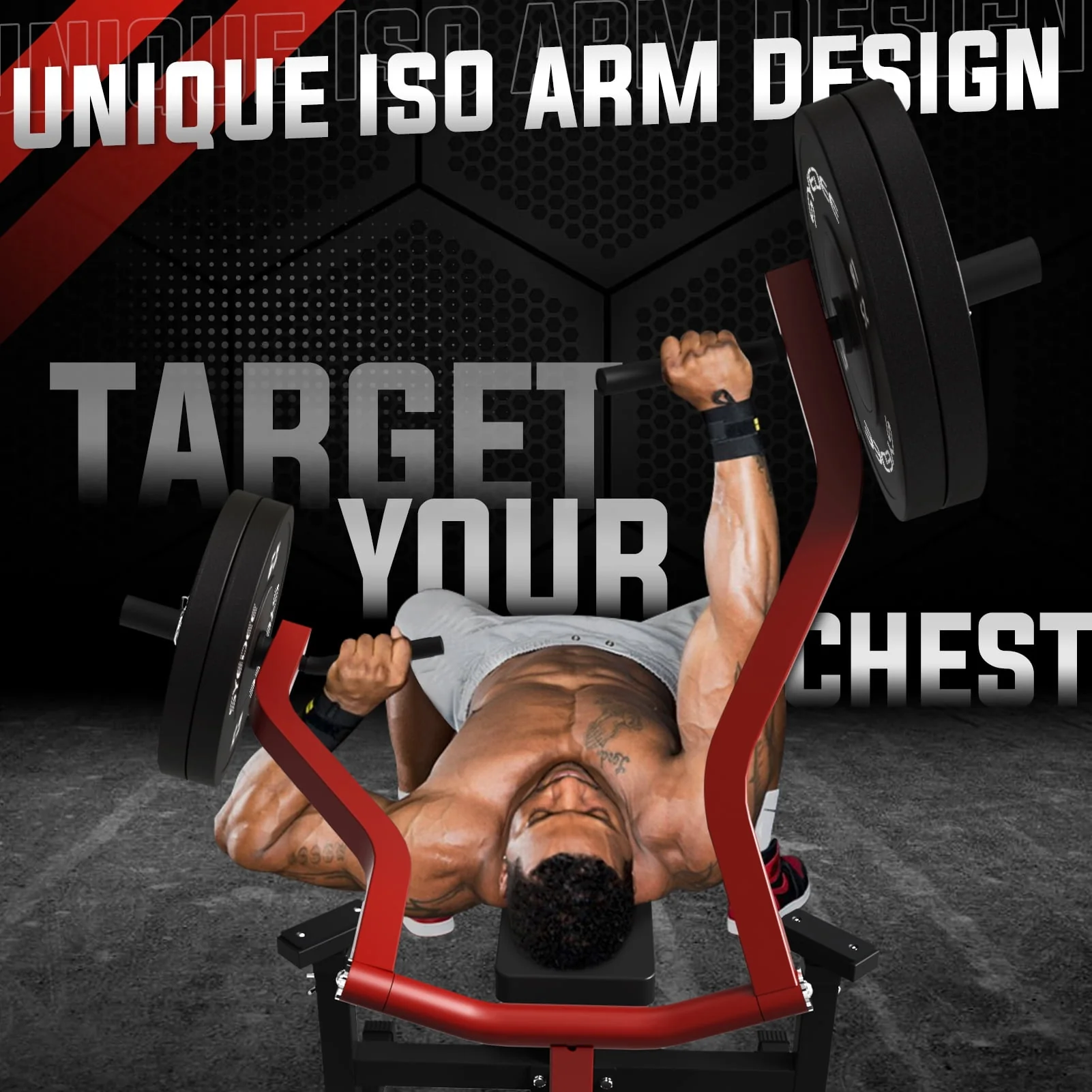 Syedee Chest Press Machine, 1250LBS Capacity with Independent Converging Arms, Adjustable Flat Incline Bench for Home Gym
