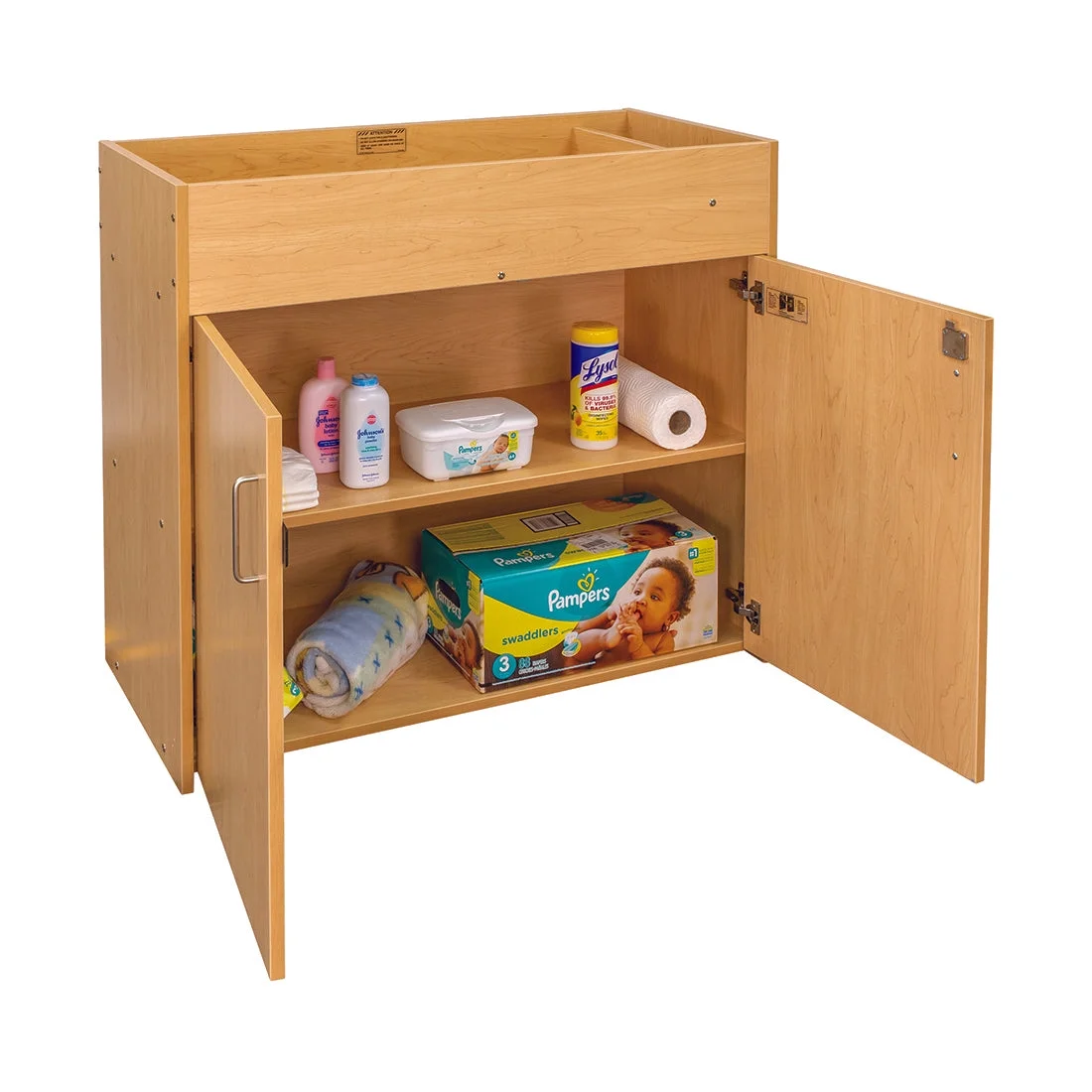 Tot Mate Infant/Baby Diaper Changing Table Station, Nursery Furniture, Maple Wood, Assembled