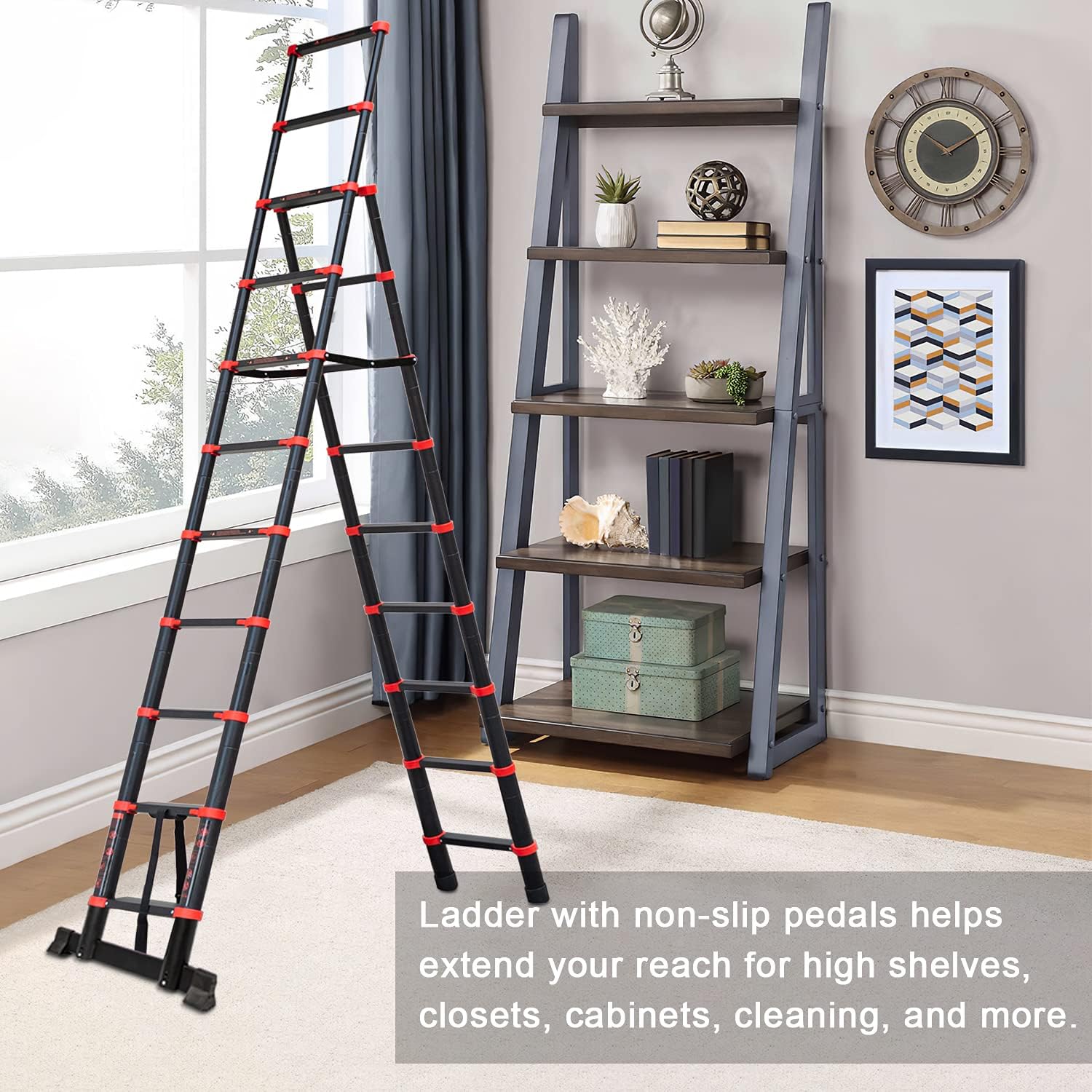 Adjustable A-Frame 9+11 Step Aluminum Telescoping Ladder