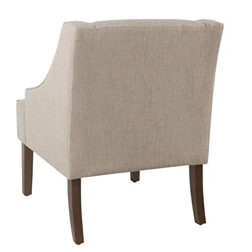 HomePop Velvet Swoop Arm Accent Chair, Suri Blue