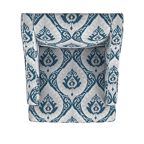 HomePop Velvet Swoop Arm Accent Chair, Suri Blue