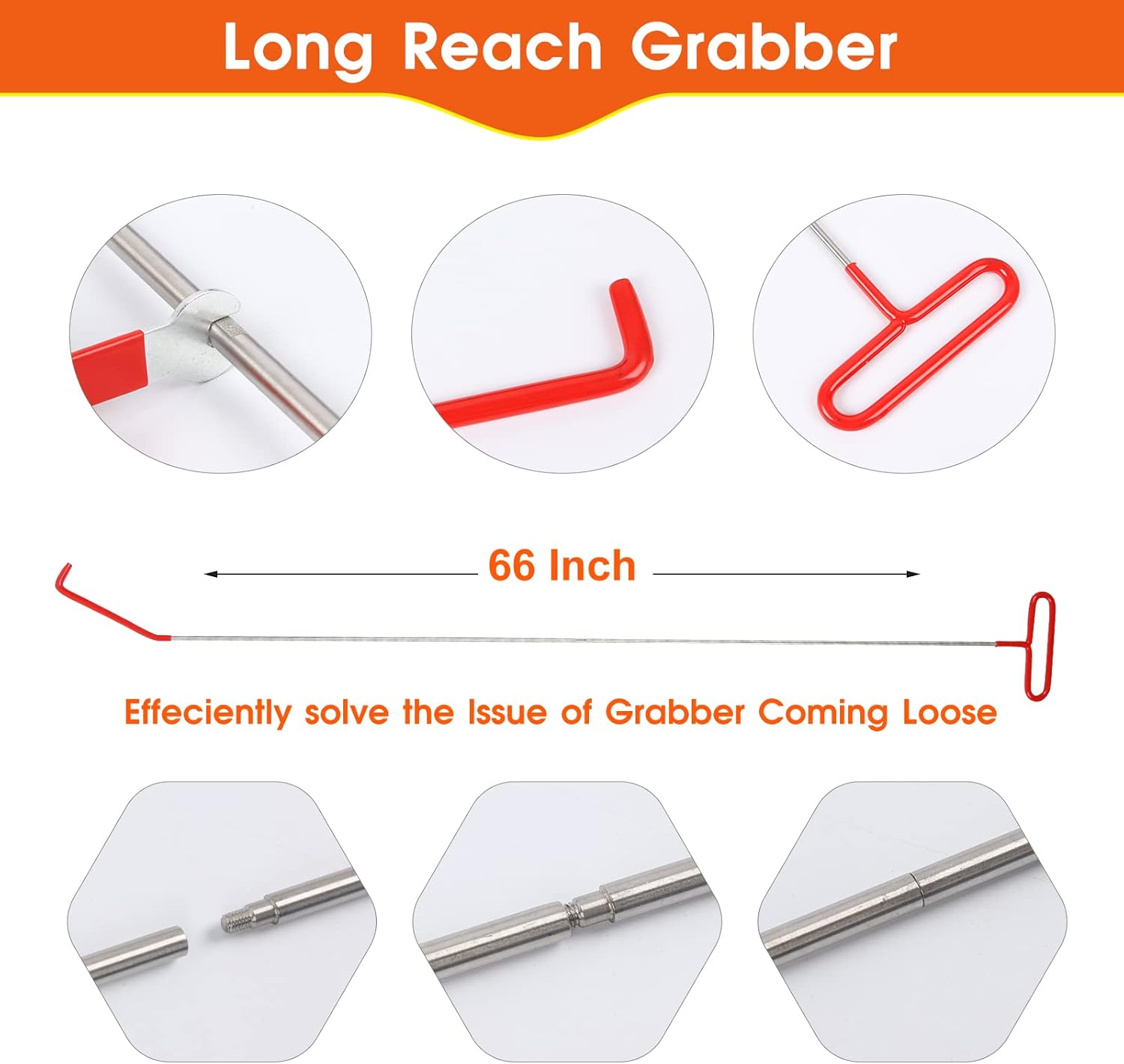 Amliber 26Pcs Car Tool Kit with Non Marring Wedge, Air Pump Bag, Stainless Steel Long Reach Tools, Auto Trim Removal Tool