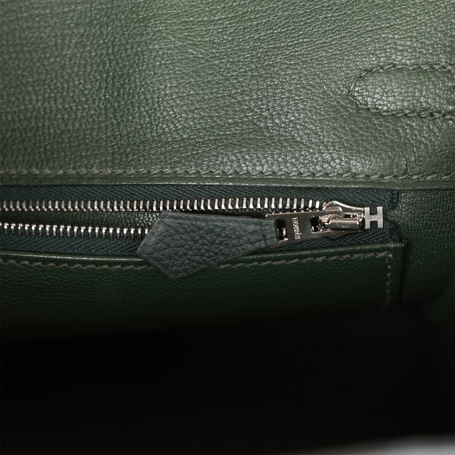 Hermes Birkin 25 Vert Fonce Togo Palladium Hardware