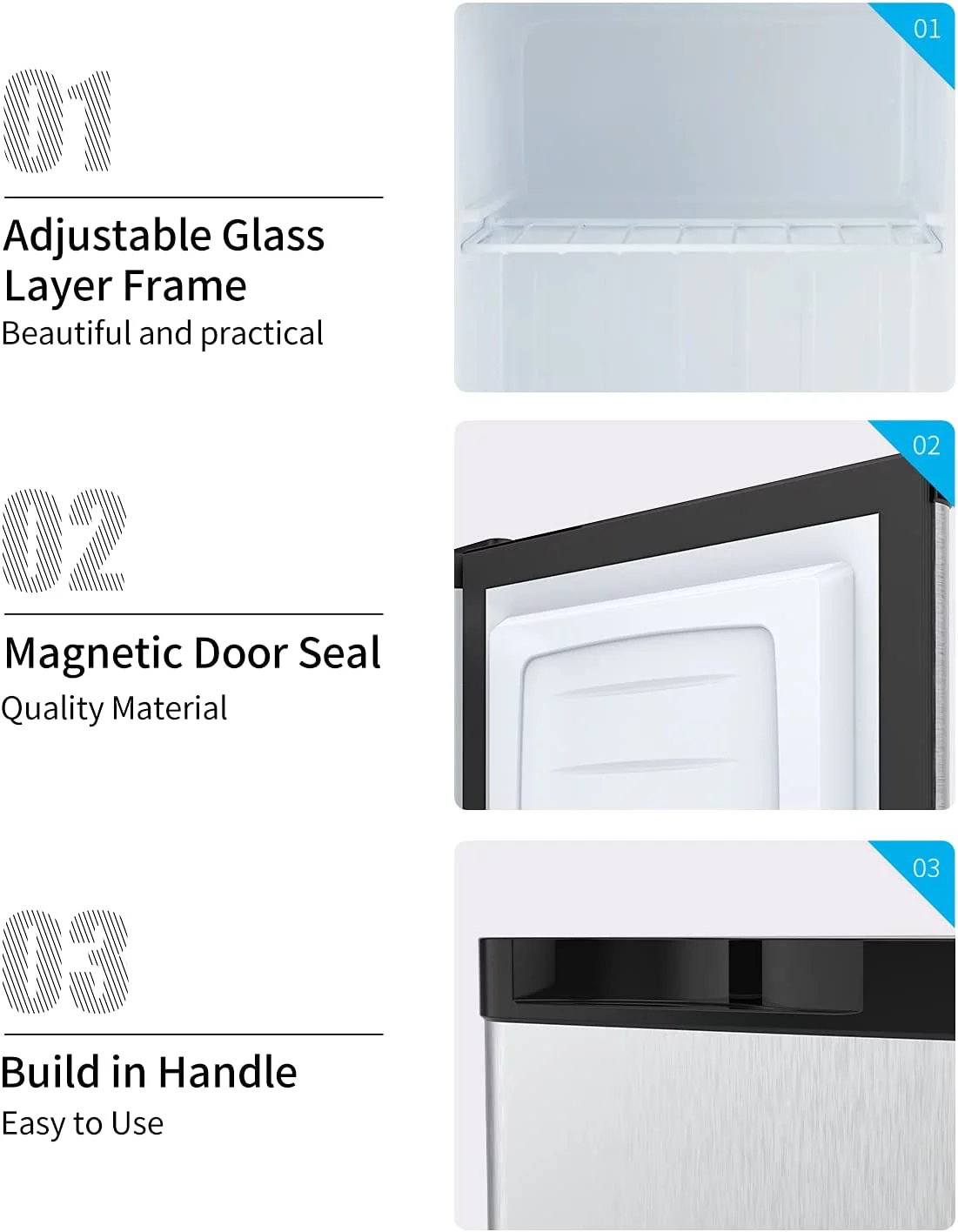 ROVSUN 1.1 Cu.Ft Compact Upright Freezer with Shelf & Adjustable Thermostat for Home Office Dorm Apartment