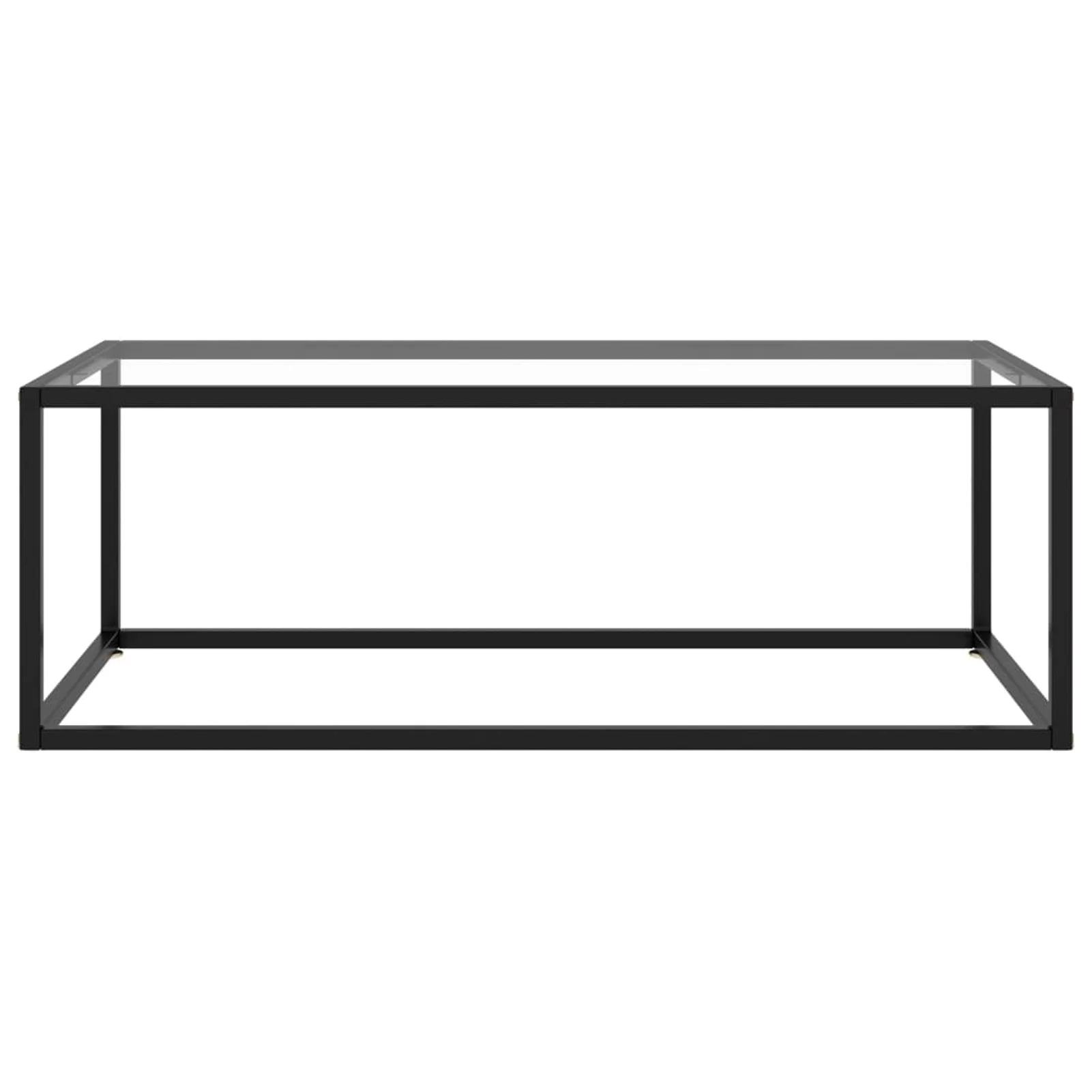 Dcenta Modern Coffee Table Tempered Glass Tabletop Sofa and Couch End Side Table Steel Frame for Living Room
