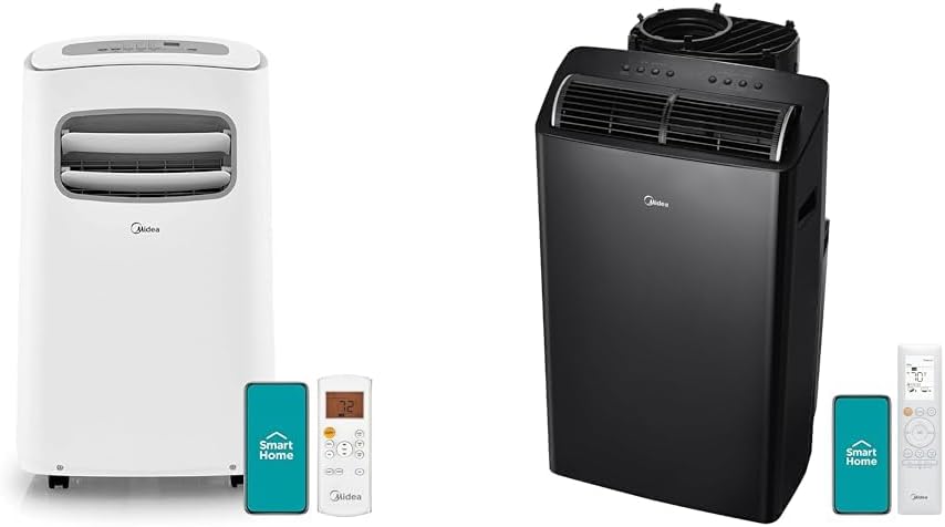 Midea 10K BTU Portable AC & 12K BTU Dual Hose Portable AC Bundle with Remote Control