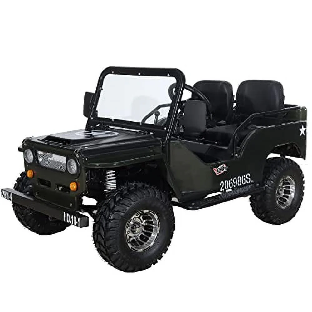 X-Pro 125cc Jeep Go Kart, 3-Speed Semi-Automatic Transmission w/Reverse, Big 18 Aluminum Rim Wheels