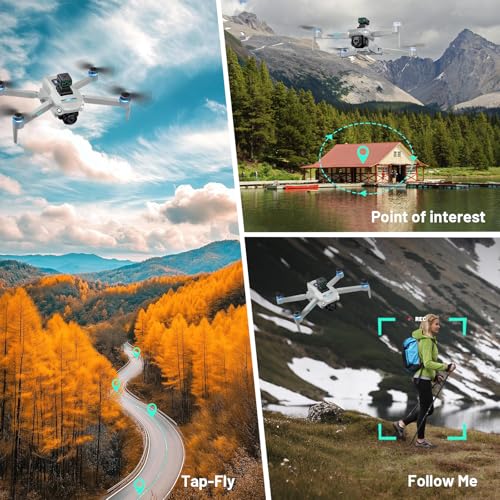 Drone with Camera for Adults 4K, Upgraded 4.5inch LCD RC Screen, GPS 2-Axis Gimbal Quadcopter Brushless Motor, Auto Return, Follow Me, Waypoint Fly