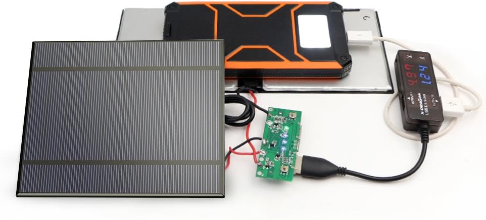 ALLPOWERS 2 Pieces 2.5W 5V/500mAh Solar Panel DIY Battery Charger Kit Mini Encapsulated Solar Cell Epoxy for Battery Power LED 130x150mm (Solar Panel