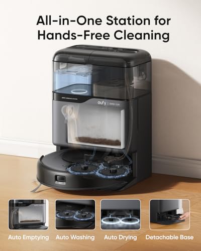 eufy Robot Vacuum Omni C20, Robot Vacuum and Mop Combo, Self Emptying, Auto Mop Washing and Auto Drying for Hands-Free Cleaning