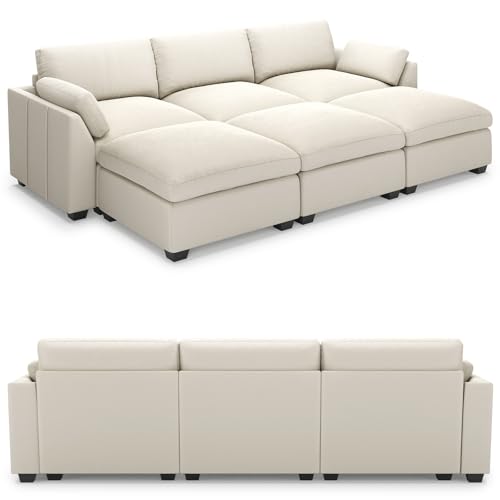 Belffin Extra Large Modular Sectional Sofa,106.3" 4-Seater L Shaped Couch,Velvet Convertible Sectional Couches for Living Room