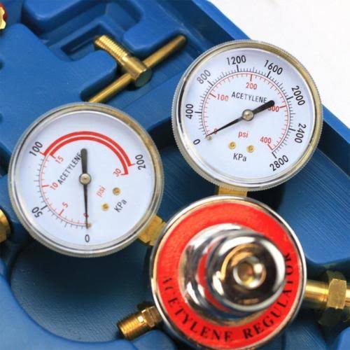 Stark Oxygen Acetylene Welding Cutting Torch Tool Kit with Regulator u0026 Twin Hose Carrying Case, Blue