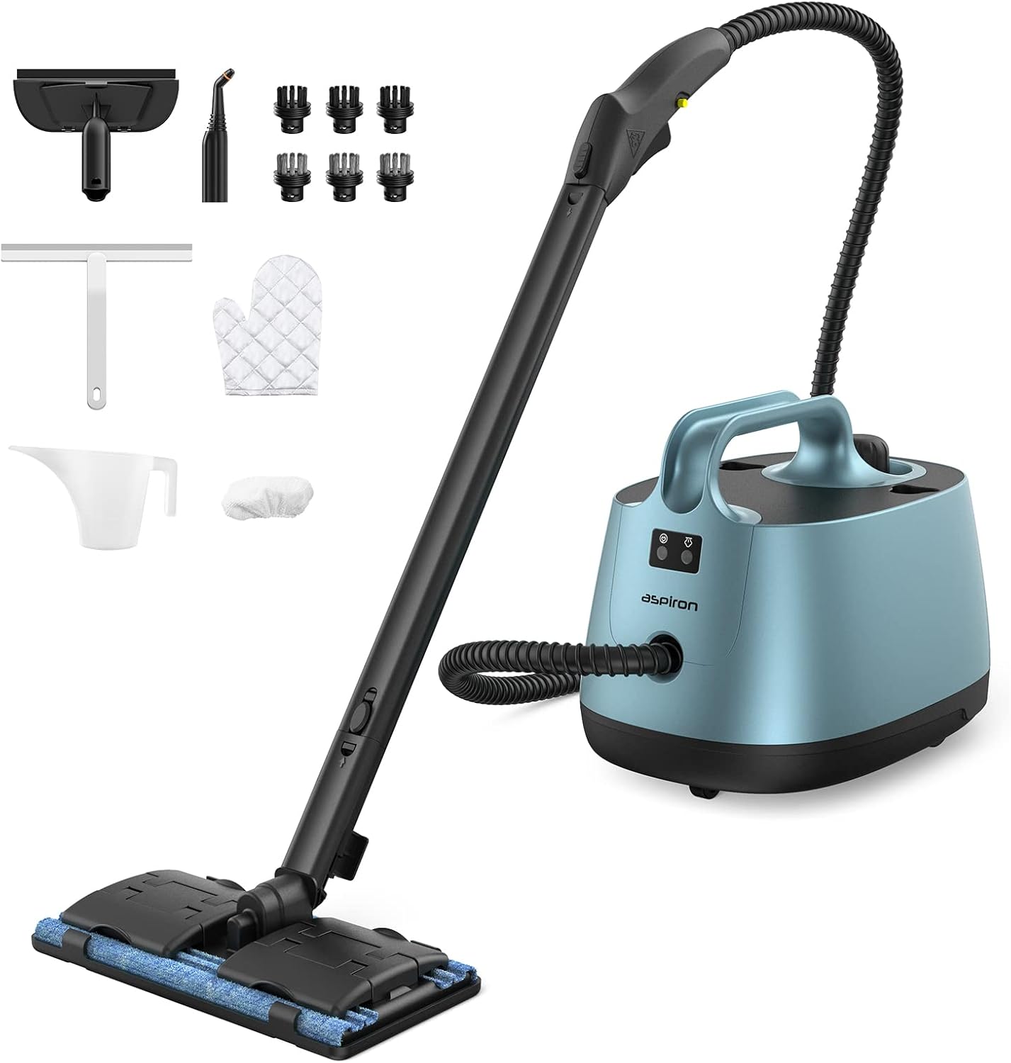Steam Cleaner, Aspiron 70S Heat Up Multipurpose Portable Steamer for Carpet and Upholstery Floors Car Kitchen Tiles, 6M Power Cord